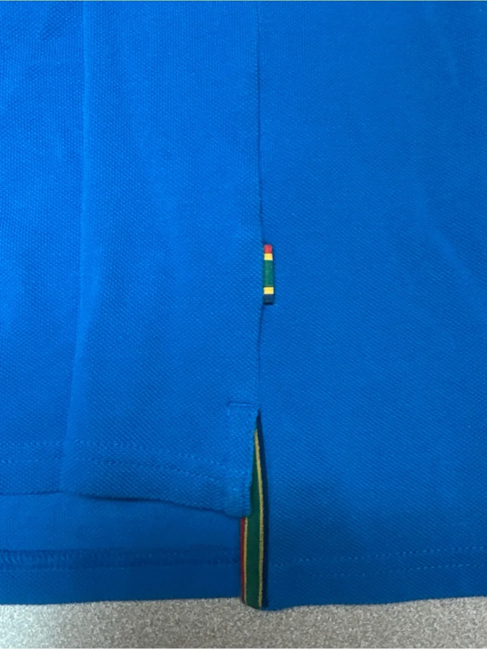 Nike Court Heritage Tennis Blue Polo Shirt with Small Multicolor Crest L
